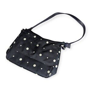 Festival Brand Navy Blue & White Polka Dot Canvas Small Handbag